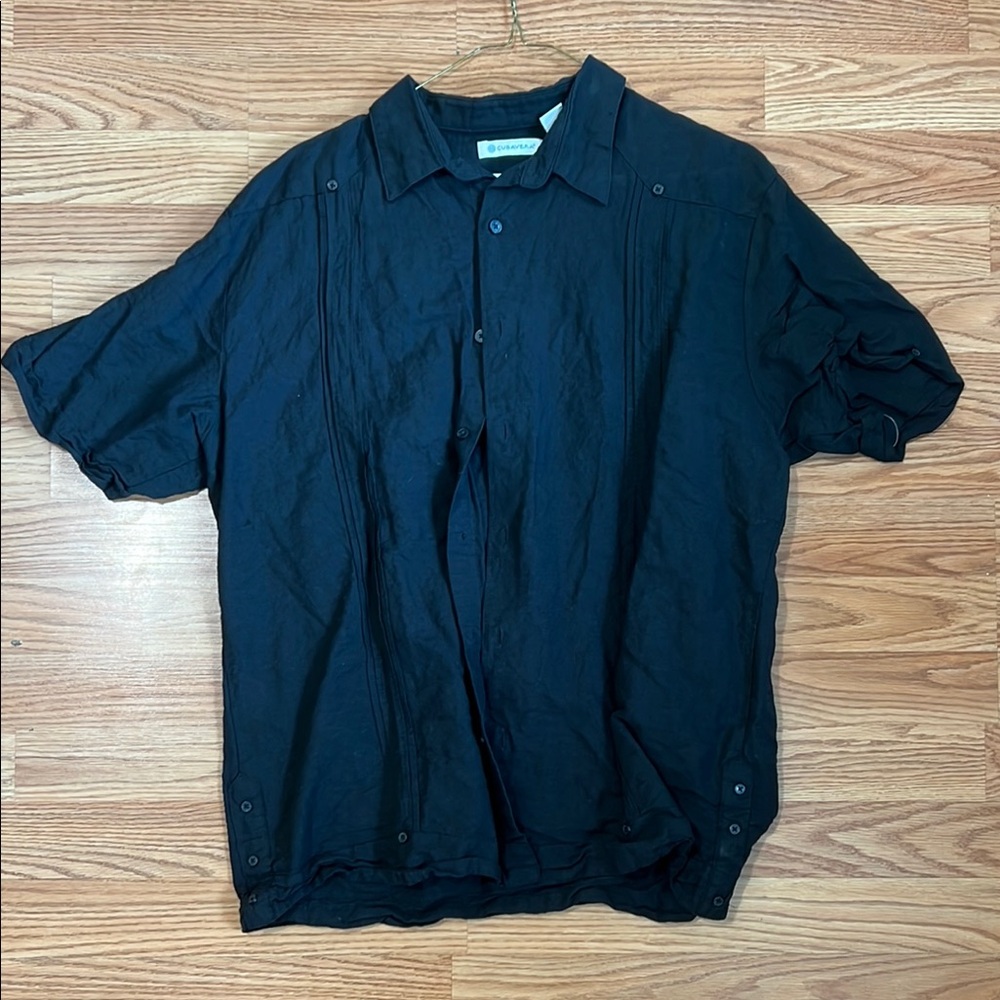 Black Cubavera Short Sleeve Button Down Men's Shirt